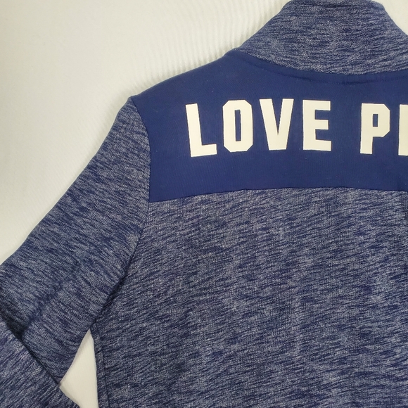 PINK Victoria's Secret Pull Over Heather Navy Blue Sweatshirt Size Medium - Picture 11 of 11